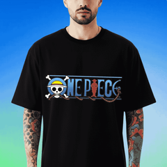 Oversized T-shirt 100% Cotton Round Neck Black Luffy One Piece
