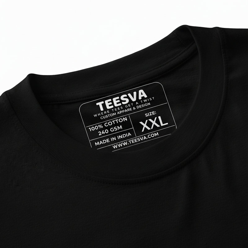 Oversized T-shirt 100% Cotton Round Neck Black Demon Slayer